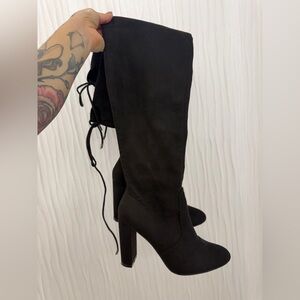 Elegant Black Thigh-High Women's Boots